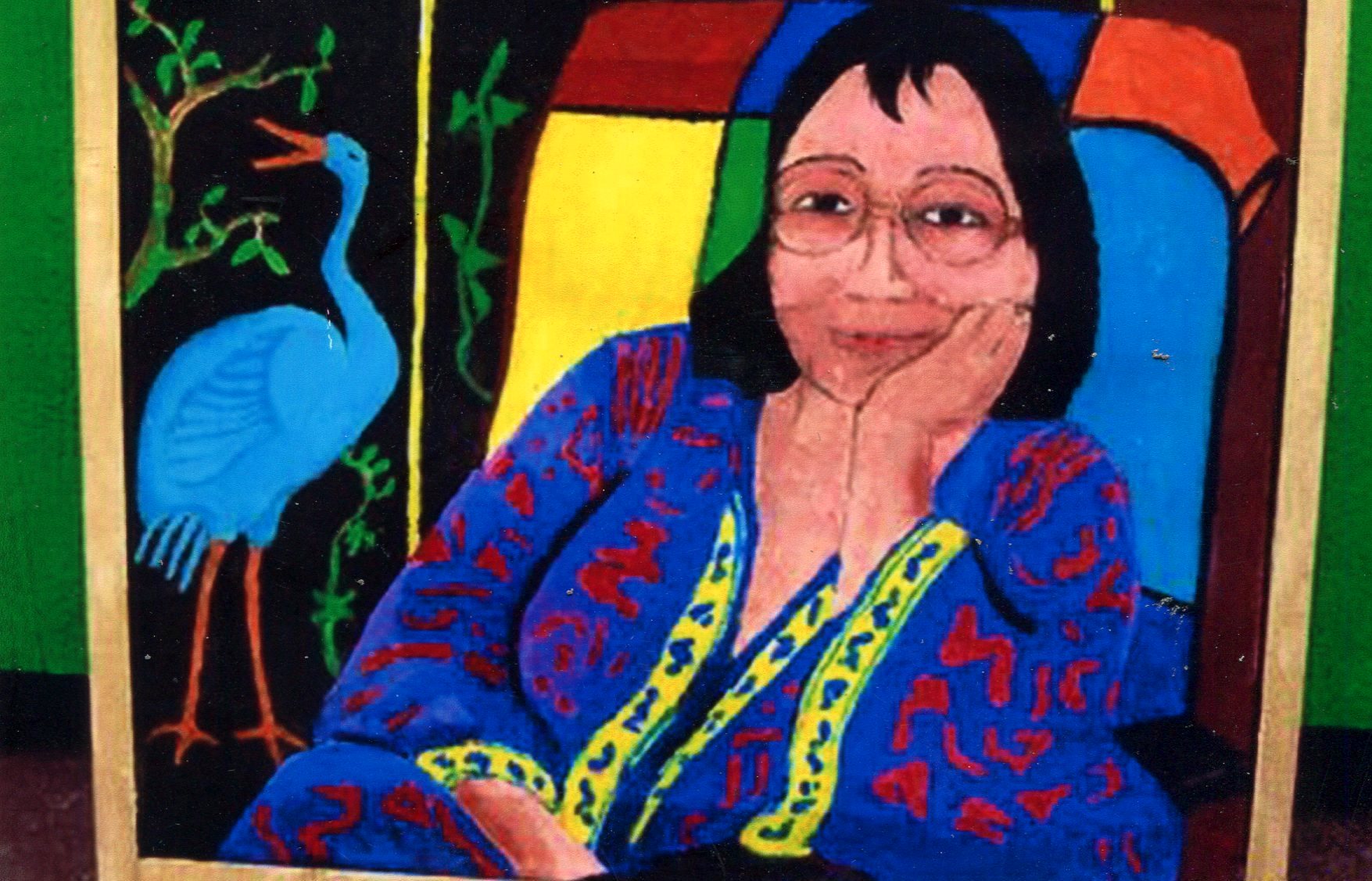 18b. Margaret Stewart. I have painted several pictures of her, two of which I include here. She is a gifted artist and fond of Asian art, the reason for the background.