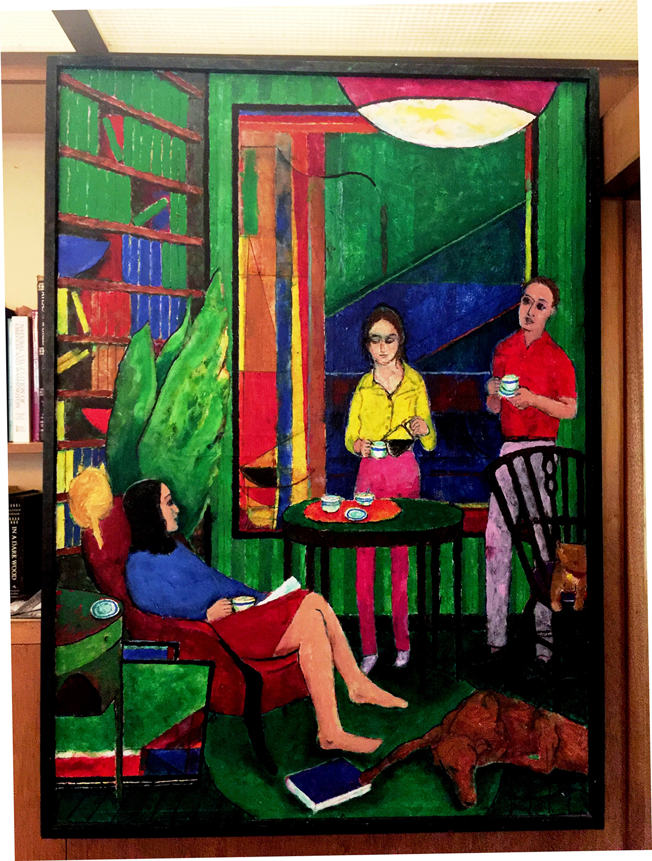 18g. Persons, Cats, and Dog. 40” x 56”.” They are fortunate living among Diebenkorn(-like) paintings.